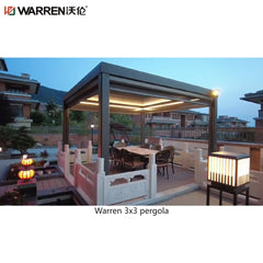 Warren 3x3 aluminum pergola with outdoor louvered roof waterproof