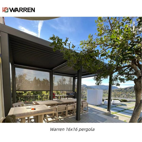 Warren 16x16 pergola with aluminum alloy waterproof roof outdoor