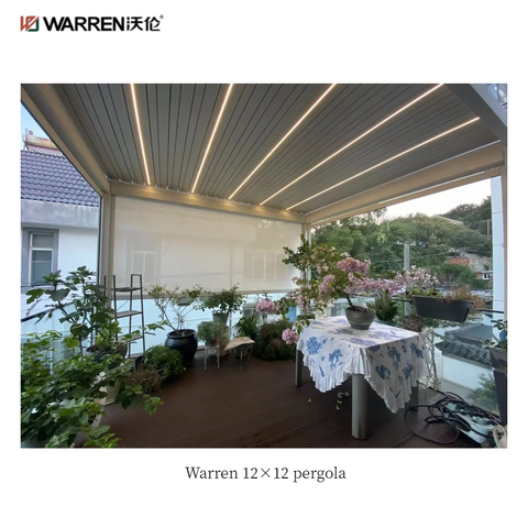 Warren 12x12 patio louvered pergola with outdoor aluminum alloy canopy