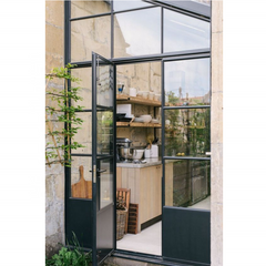 LVDUN High quality flat top wrought iron window guard grills design mild steel window grills and doors