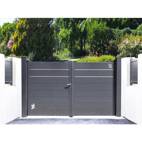 LVDUN front door Gate Designs Outside House Yard Double Sliding Powder Coated Security Aluminum Gate