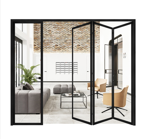 LVDUN Hot sale Bifold Door For Patio Aluminium Folding Patio Folding Design Glass Door For interior house