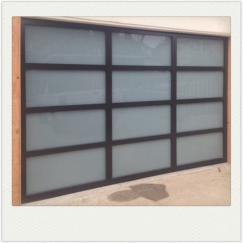 Modern electric automatic glass panel steel material sectional garage door
