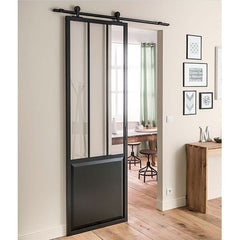 LVDUN High quality Steel sliding barn door interior steel frame sliding door with hardware