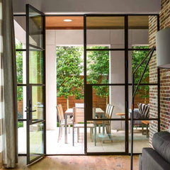 LVDUN iron window grill design steel glass door windows