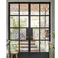 LVDUN Home front doors matte black bullet proof security door steel doors
