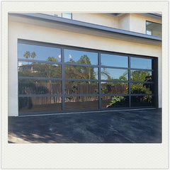 Aluminum alloy material clear glass new black sectional panel garage door