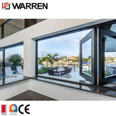 Hurricane impact vertical bi-fold windows folding sliding accordion aluminum windows