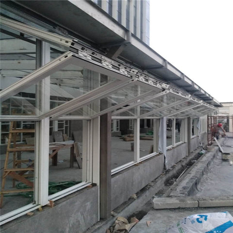 LVDUN Aluminium Bi fold Window Fold Up Glass Windows American Vertical Roll Up Grid Folding Window For Bar Shop Coffee