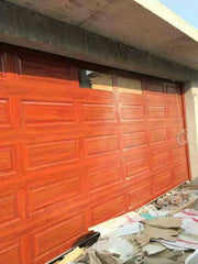 LVDUN Villa house sectional rolling up wooden grain glass aluminum garage door
