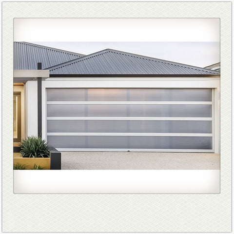 LVDUN Low price residential automatic black aluminum benefit glass sectional garage door