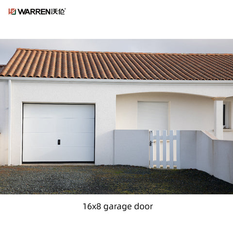 Warren 16x8 Black Garage Door With Insulated Sectional Garage Door