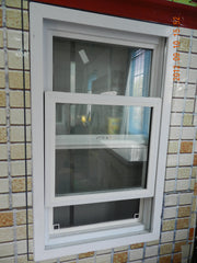 LVDUN American Style UPVC Double Hung Windows Vertical Sliding White Vinyl Window Made In China