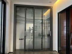 Warren China design black 127*49 door thermal break aluminium folding door double glass