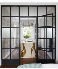 LVDUN French Style Steel Glass Doors High Quality Wrought Iron Patio Doors