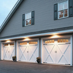 Residential black sectional tempered glass aluminum garage door