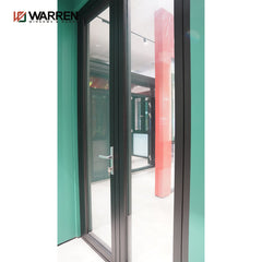 Modern Indoor Aluminium French Casement Swing Glass Door Internal Glass Walls Divider Interior Metal   Framed French Doors