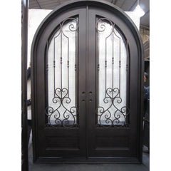 Best Quality Arch Top Steel Doors Used Exterior Wrought Iron Gates