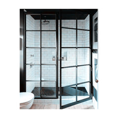 LVDUN Hotian Brand Double Glass Wrought Iron Front Double/ Single Casement Doors