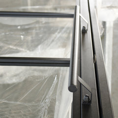 LVDUN Double Glazed Panel Tempered Glass Galvanized Steel Swing Door Grill design