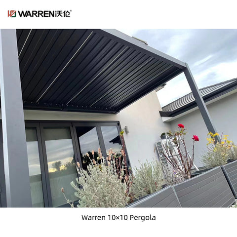 Warren 10x10 outdoor louvered roof pergola with aluminum alloy