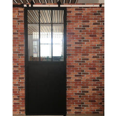 LVDUN Popular product Wrought iron sliding door Kitchen Bathroom Steel sliding barn door with hardware