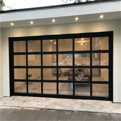 LVDUN Customized modern design steel garage doors with pedestrian door