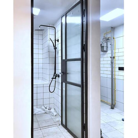 LVDUN European style building carbon steel framed glass doors made with opaque glass