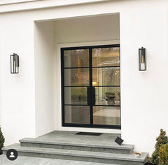LVDUN hot rolled steel metal french iron grill modern windows and doors designs front entry exterior doors
