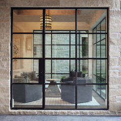 LVDUN 2020 new designs Competitive price swing interior Low-e Glass Glazed steel framed glass doors