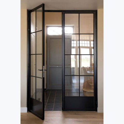 LVDUN Customizable steel frame windows and doors balcony iron french double entrance door