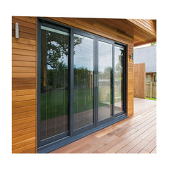 LVDUN Bypass Sliding Doors Black Double Glazed Low E Glass Soundproof Exterior Patio Sliding Folding Glass Door Removable Sliding Door