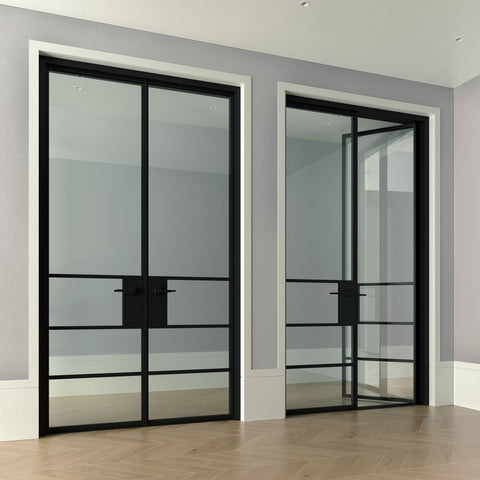LVDUN Double casement window design interior glass french doors