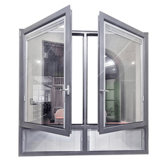 aluminum double tempered casement glass windows