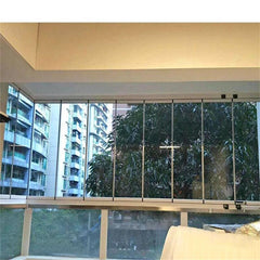 LVDUN Elegant Aluminium Glass Energy Saving Bi Folding Windows Kitchen Sliding Frameless Aluminum Vertical Folding Window
