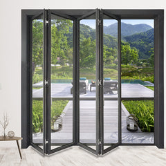 LVDUN aluminum Insulating Tempered Glass folding patio doors