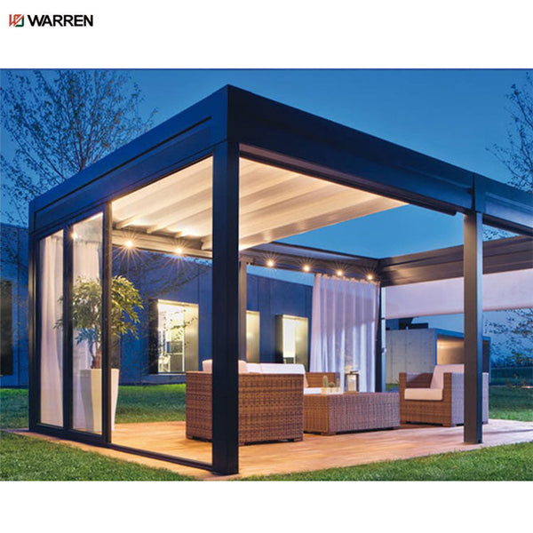 Warren 12x16 electric outdoor louver aluminum pergola