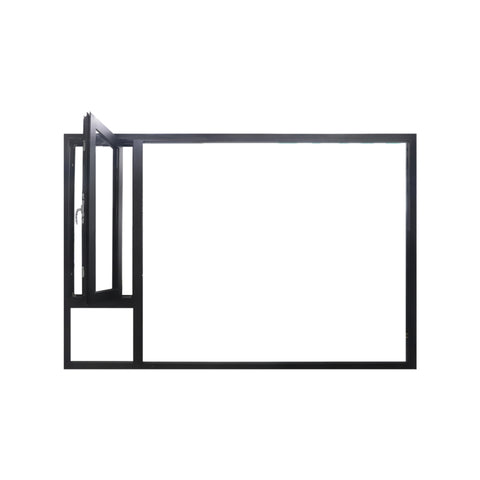 LVDUN Customized security windows black vertical double glazed aluminum casement window