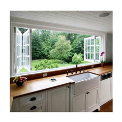 LVDUN Soundproof Thermal Break Aluminum Folding Bi-Folding Glass Sliding Window UPVC Bi-fold Window For Kitchen