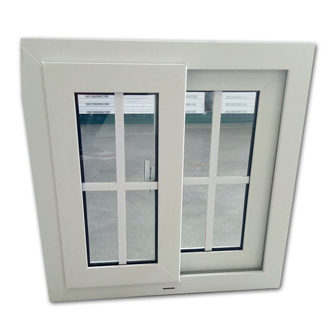 Luxury design french style pvc double sliding glass window