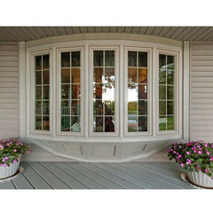 LVDUN Factory Price Aluminum Curved Arch Double Glazed Bay Bow Window Lowes Glass Curtain Window