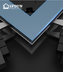 LVDUN customized simple design aluminum wood finish aluminum window with good quality