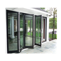 LVDUN Prefab House Horizontal Aluminium Entry Door Frame Aluminum Balcony Bi Folding Door