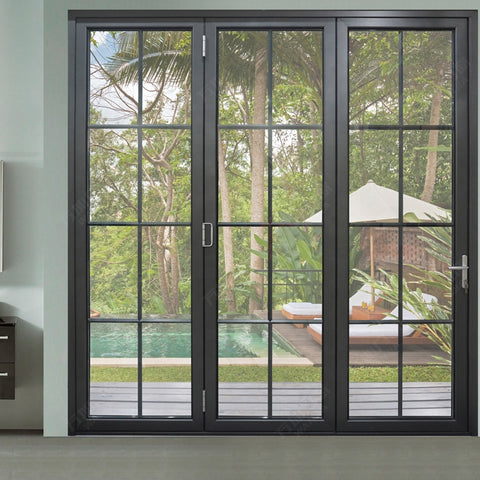 LVDUN aluminum interior glass sliding bifold door