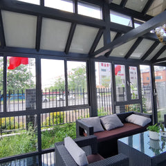 LVDUN european style prefabricated aluminium double glazed sunroom conservatory/ glass green house/ glass garden house