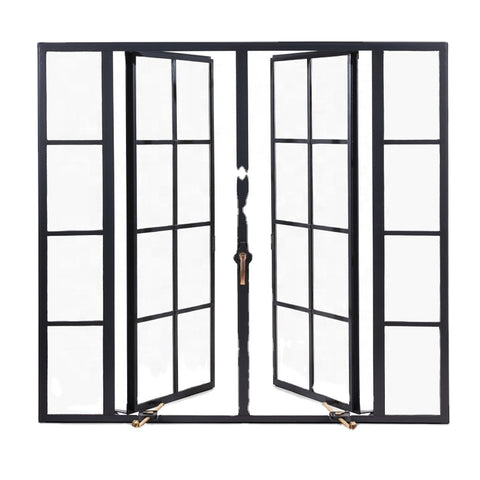 LVDUN Home Exterior Wrought Iron French Door Durable Reinforced Metal Doors With Competitive Price