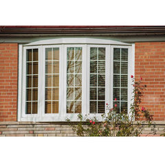 LVDUN Factory Price Aluminum Curved Arch Double Glazed Bay Bow Window Lowes Glass Curtain Window