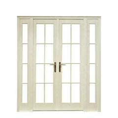 Warren 98*76 black and white French door with patio glass inward open factory sale
