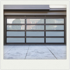 LVDUN Aluminum alloy glass modern new black sectional panel garage door