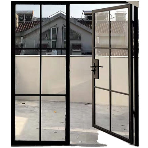LVDUN House Entry Customized Designs Iron Door With Durable Tempered Glass
